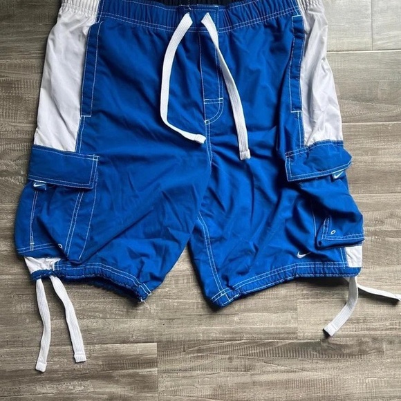 Nike Other - Nike Men’s Blue and White Cargo Swim Shorts